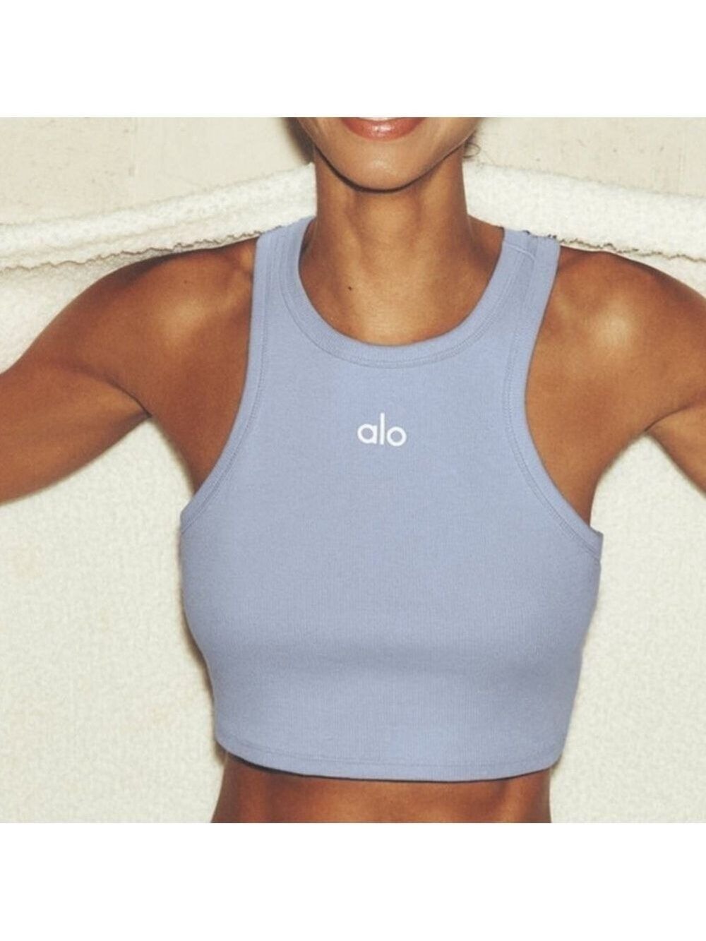 Alo Yoga Aspire Tank Top in Blue Winter Frost